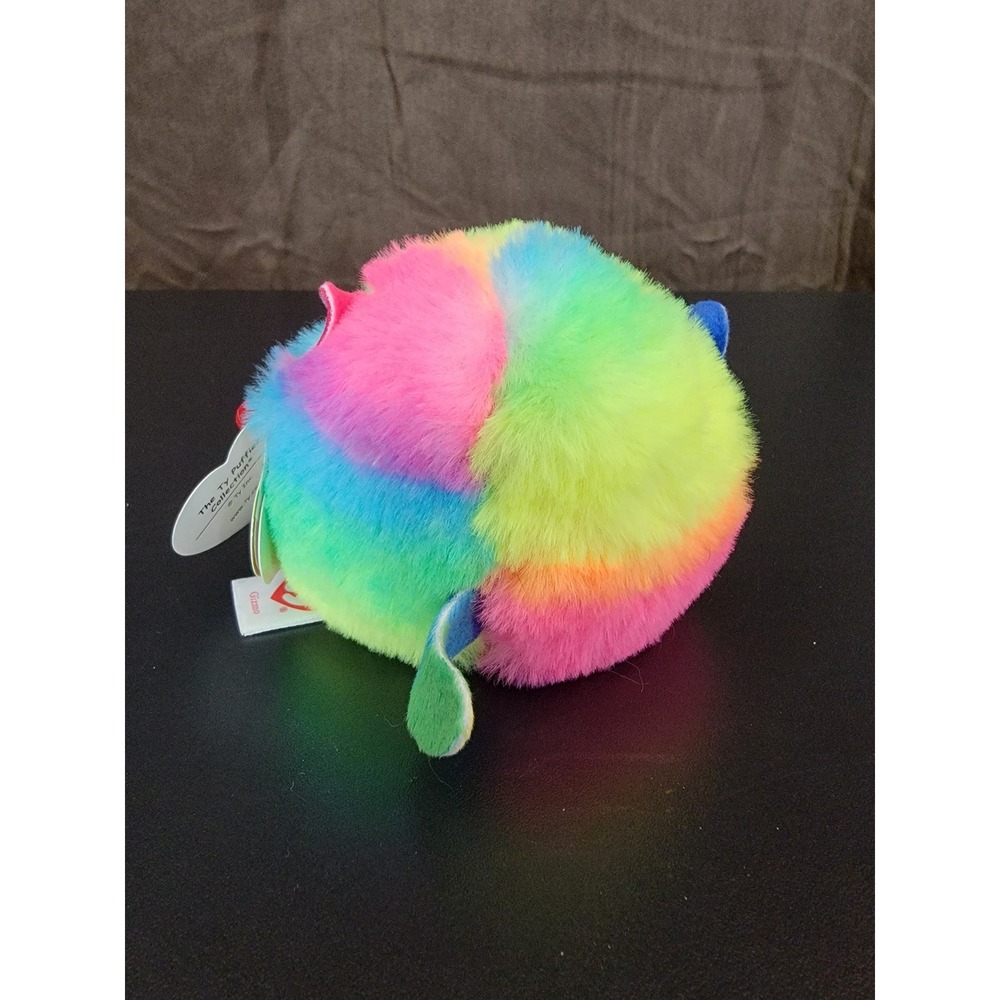 Ty Puffies Gizmo the Cat Plush Round Ball Stuffed Animal Multi-Color Toy - Picture 3 of 4
